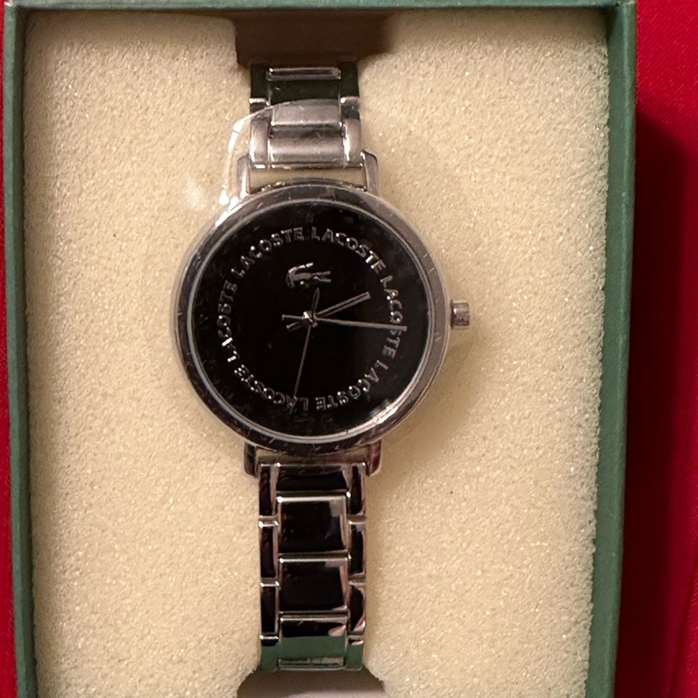 Lacoste Silver and Black Wearable Watch